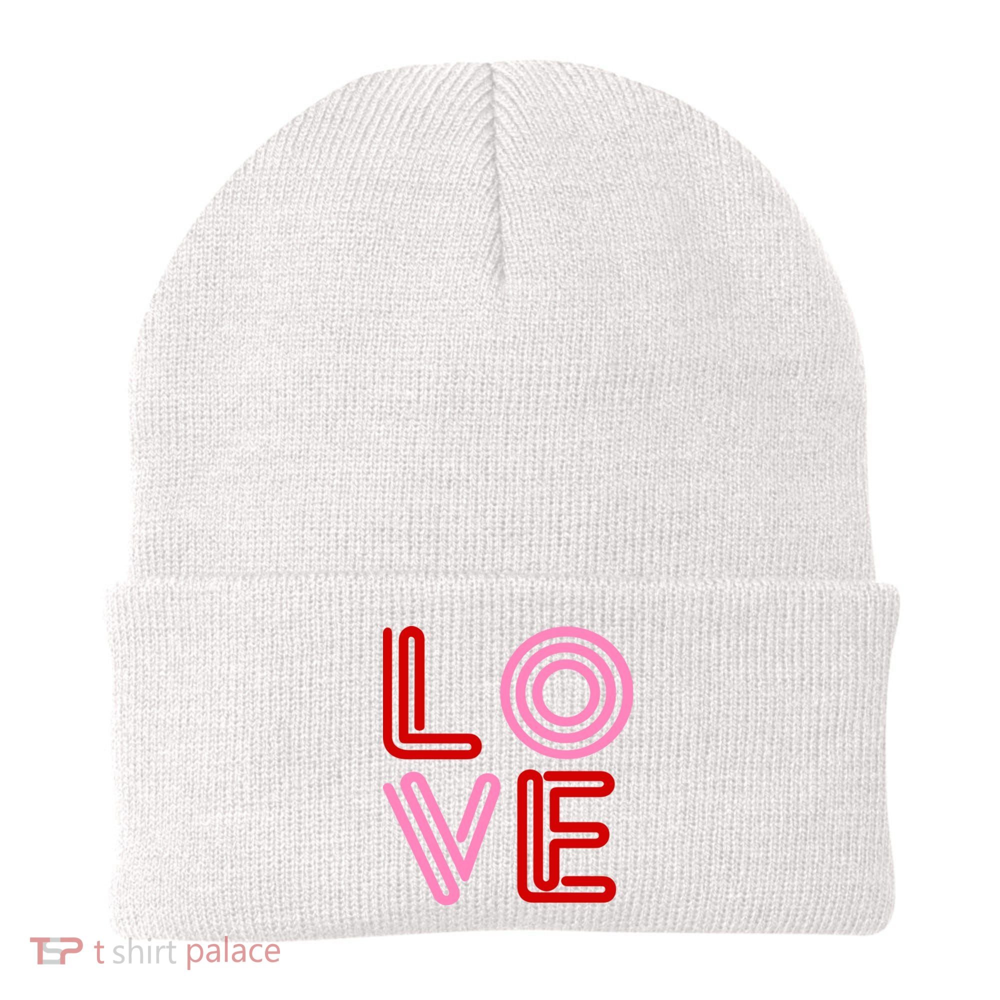 Love Valentines Day Pink And Red Logo Beanie