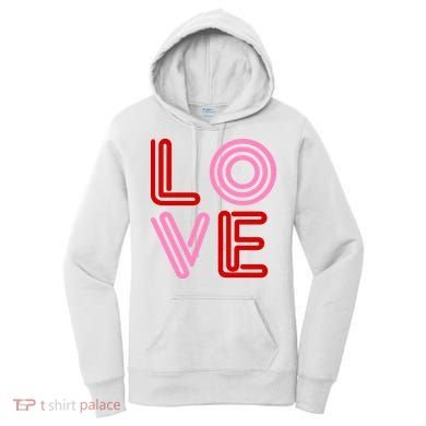 Love Valentines Day Pink And Red Logo Women's Hoodie
