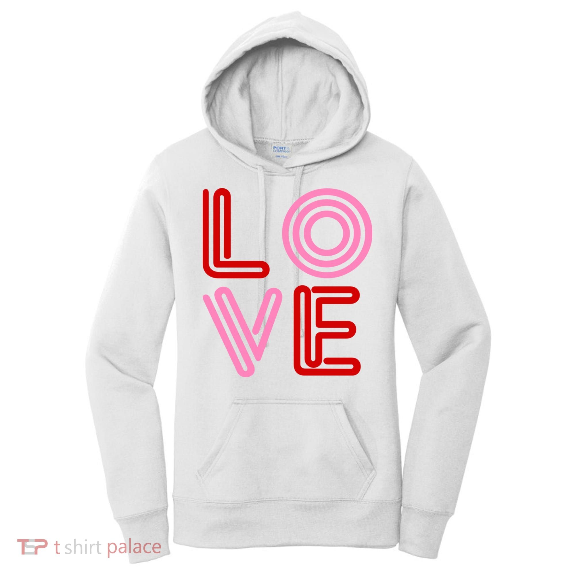 Love Valentines Day Pink And Red Logo Women's Hoodie