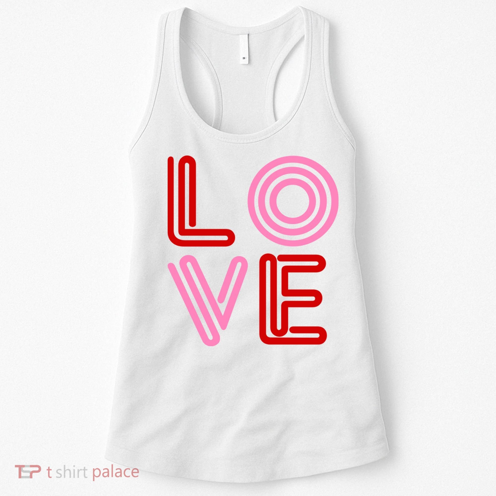 Love Valentines Day Pink And Red Logo Women's Tank Top