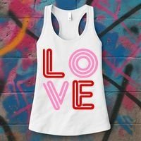 Love Valentines Day Pink And Red Logo Women's Tank Top thumb 3