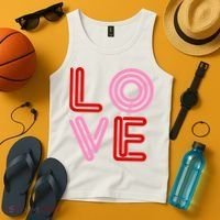 Love Valentines Day Pink And Red Logo Tank Top thumb 4