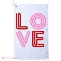 Love Valentines Day Pink And Red Logo Golf Towel thumb 0