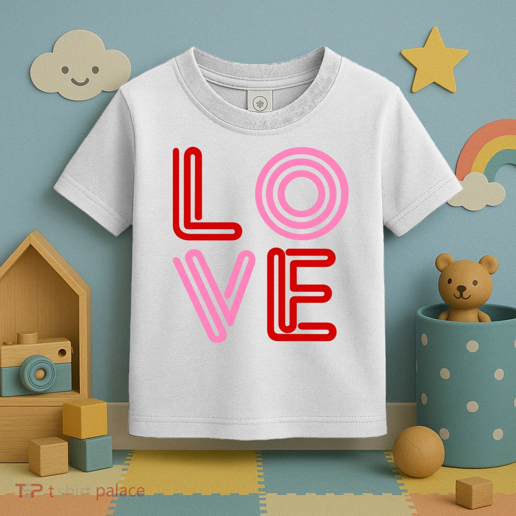 Love Valentines Day Pink And Red Logo Toddler T-Shirt