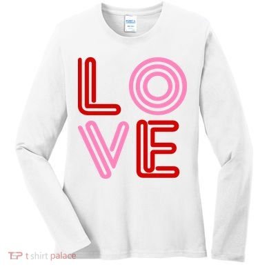 Love Valentines Day Pink And Red Logo Women's Long Sleeve Shirt