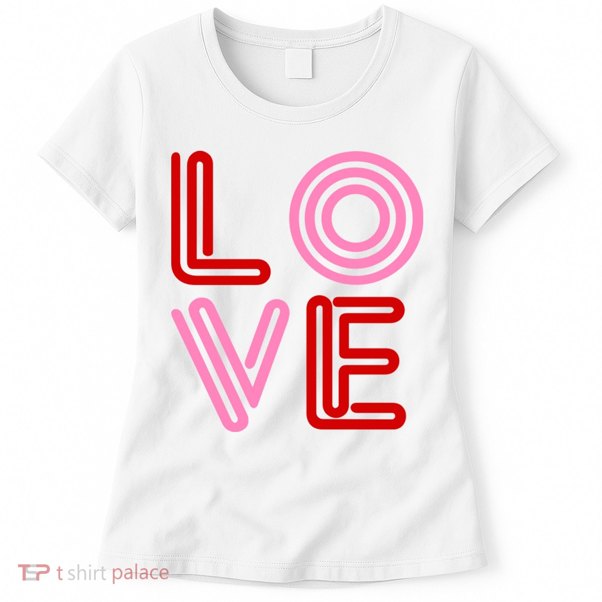 Love Valentines Day Pink And Red Logo Women's T-Shirt