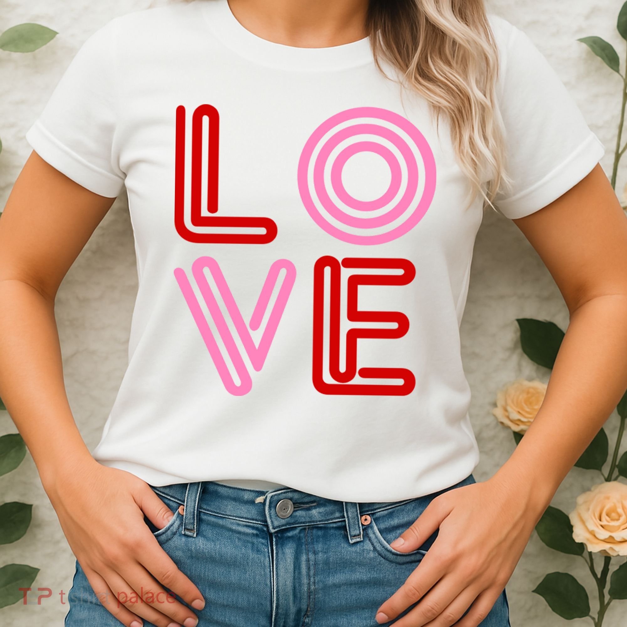 Love Valentines Day Pink And Red Logo Women's T-Shirt