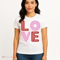 Love Valentines Day Pink And Red Logo Women's T-Shirt thumb 4