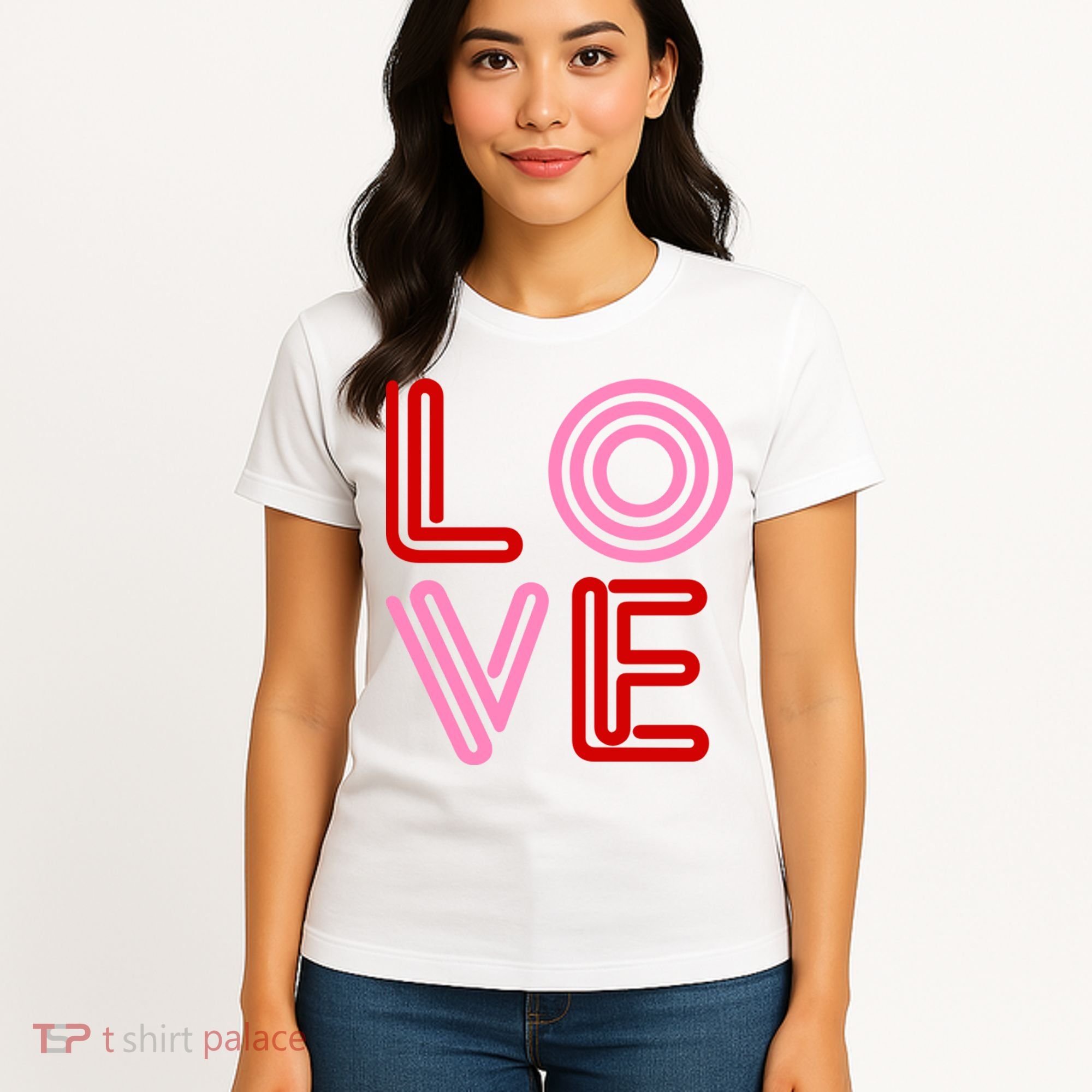 Love Valentines Day Pink And Red Logo Women's T-Shirt