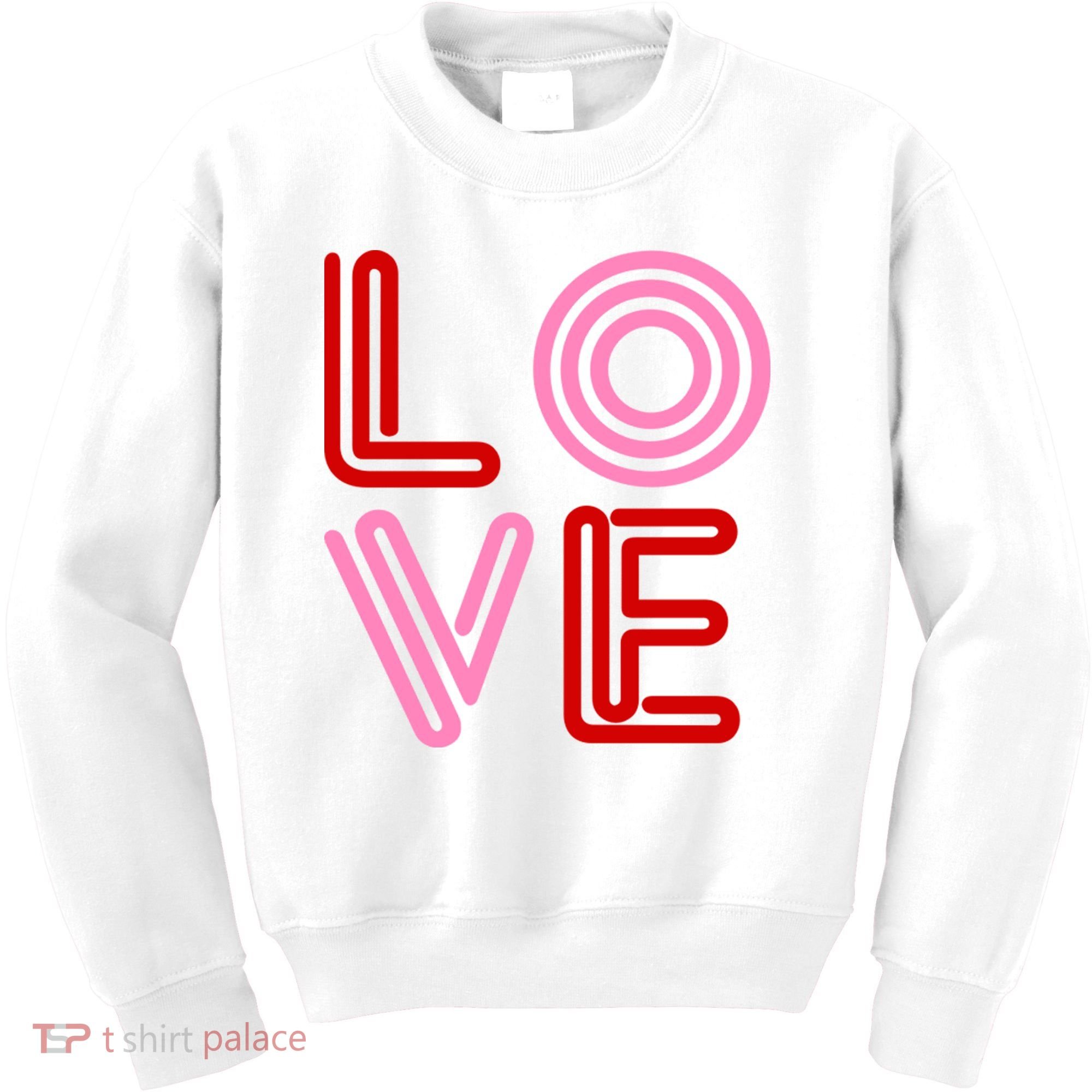 Love Valentines Day Pink And Red Logo Kids Sweatshirt