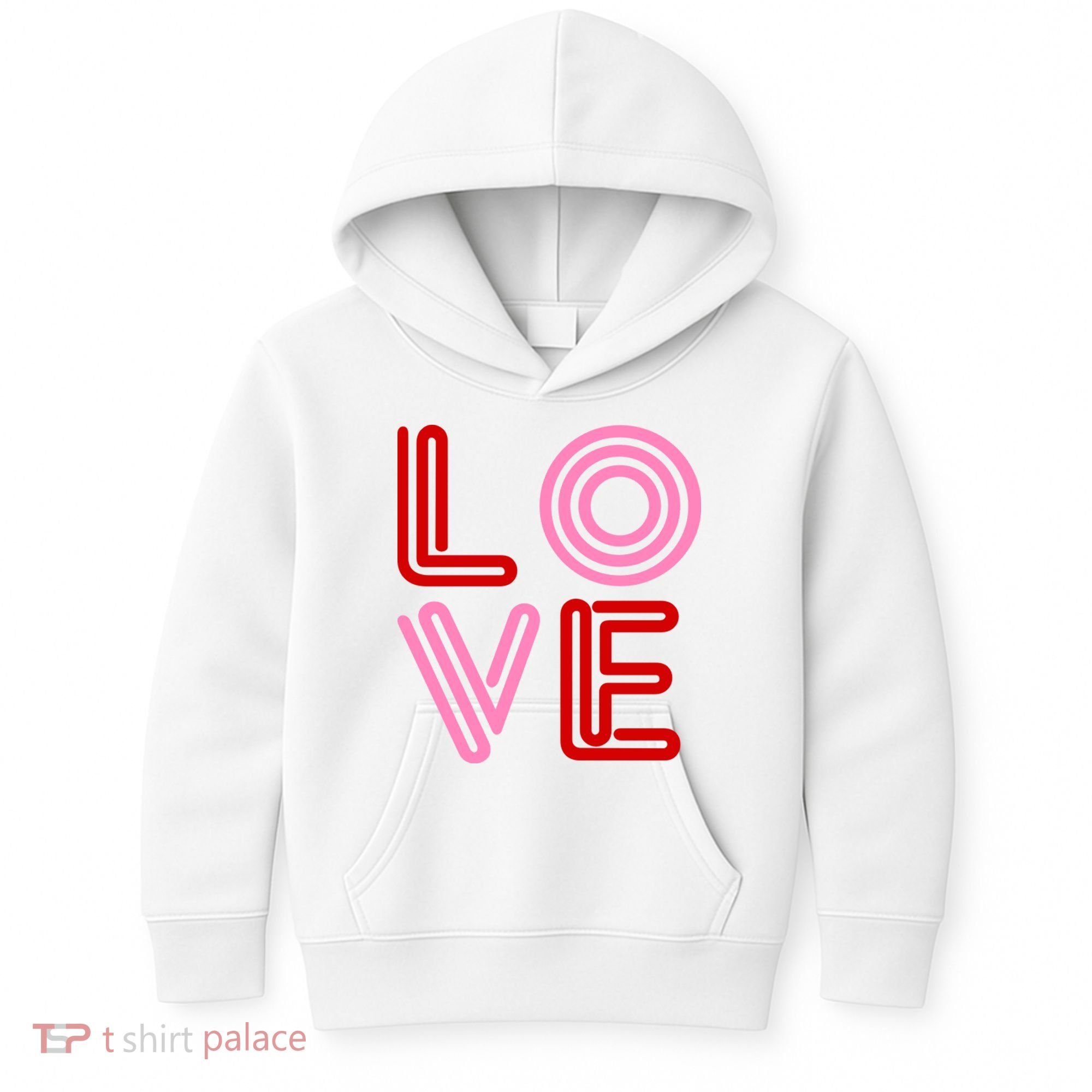 Love Valentines Day Pink And Red Logo Kids Hoodie