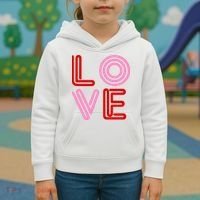 Love Valentines Day Pink And Red Logo Kids Hoodie thumb 3