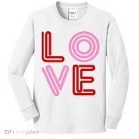 Love Valentines Day Pink And Red Logo Kids Long Sleeve Shirt thumb 0