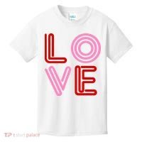Love Valentines Day Pink And Red Logo Kids T-Shirt thumb 0
