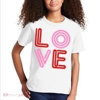 Love Valentines Day Pink And Red Logo Kids T-Shirt thumb 2