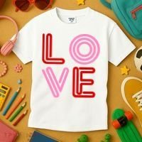 Love Valentines Day Pink And Red Logo Kids T-Shirt thumb 3