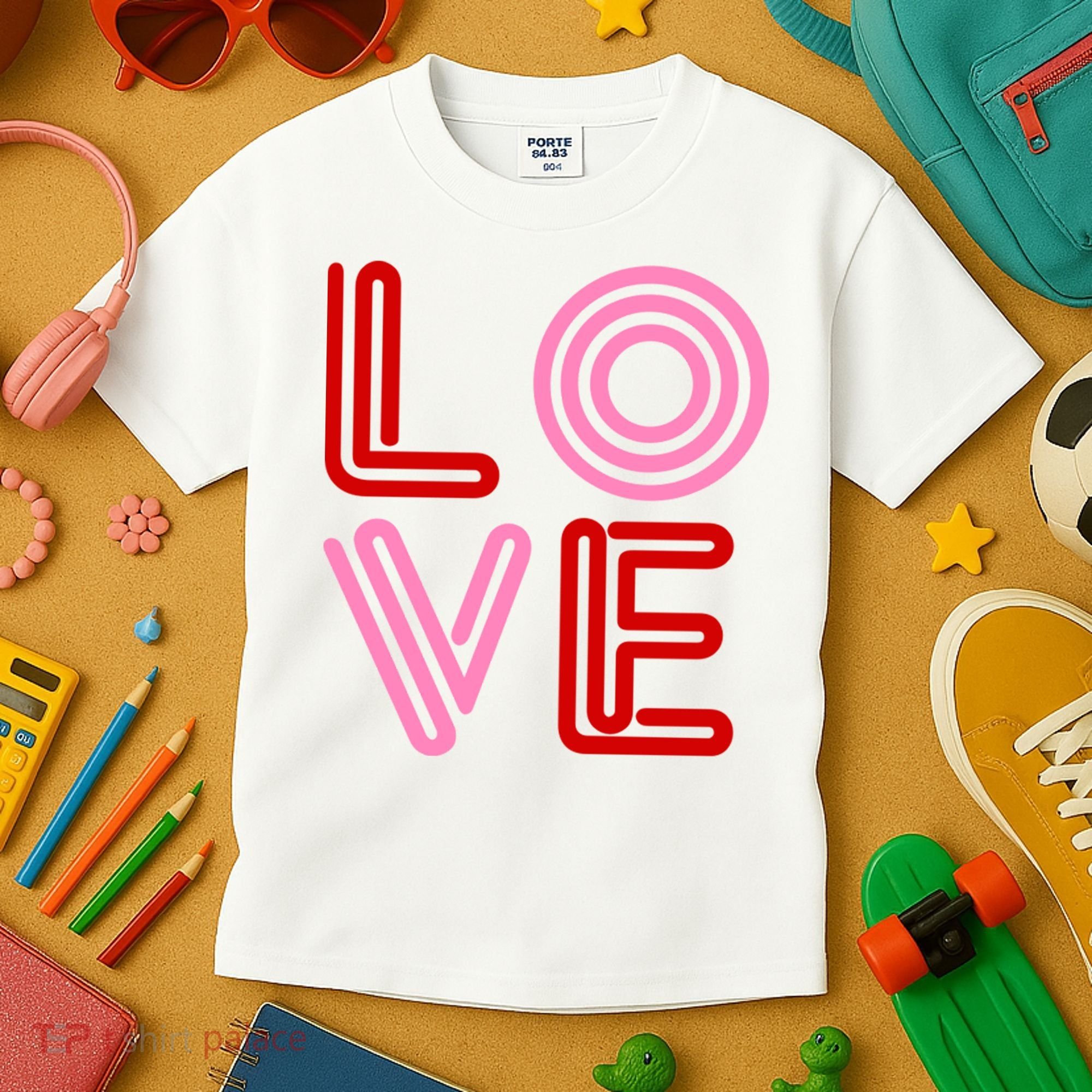 Love Valentines Day Pink And Red Logo Kids T-Shirt