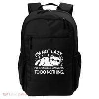 Lazy Vs I’M Just Highly Motivated To Do Nothing Funny Cat Backpack thumb 0