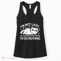 Lazy Vs I’M Just Highly Motivated To Do Nothing Funny Cat Women's Tank Top thumb 0