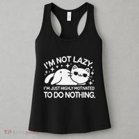 Lazy Vs I’M Just Highly Motivated To Do Nothing Funny Cat Women's Tank Top thumb 3