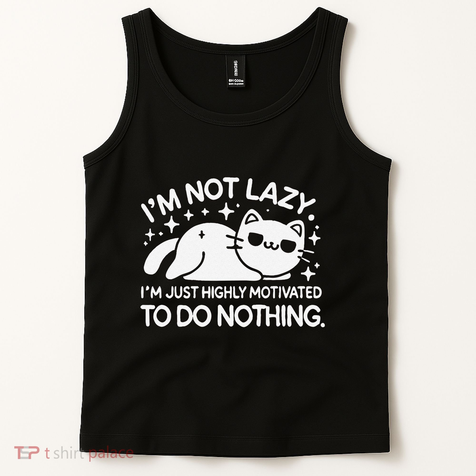 Lazy Vs I’M Just Highly Motivated To Do Nothing Funny Cat Tank Top