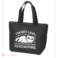 Lazy Vs I’M Just Highly Motivated To Do Nothing Funny Cat Tote Bag thumb 3