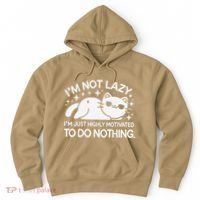 Lazy Vs I’M Just Highly Motivated To Do Nothing Funny Cat Hoodie thumb 0