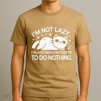 Lazy Vs I’M Just Highly Motivated To Do Nothing Funny Cat T-Shirt thumb 3