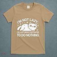 Lazy Vs I’M Just Highly Motivated To Do Nothing Funny Cat T-Shirt thumb 5