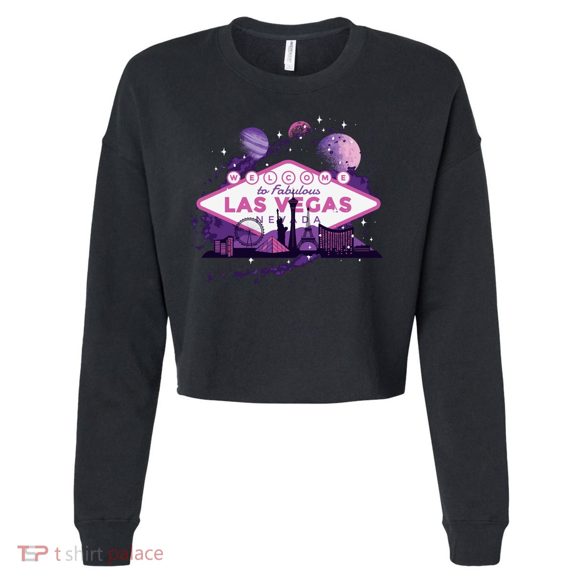Las Vegas Cropped Pullover Crew