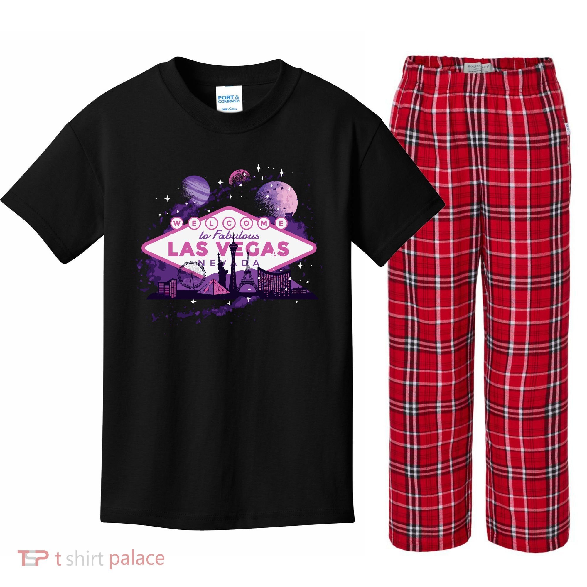 Las Vegas Kids Plaid Pajama Set