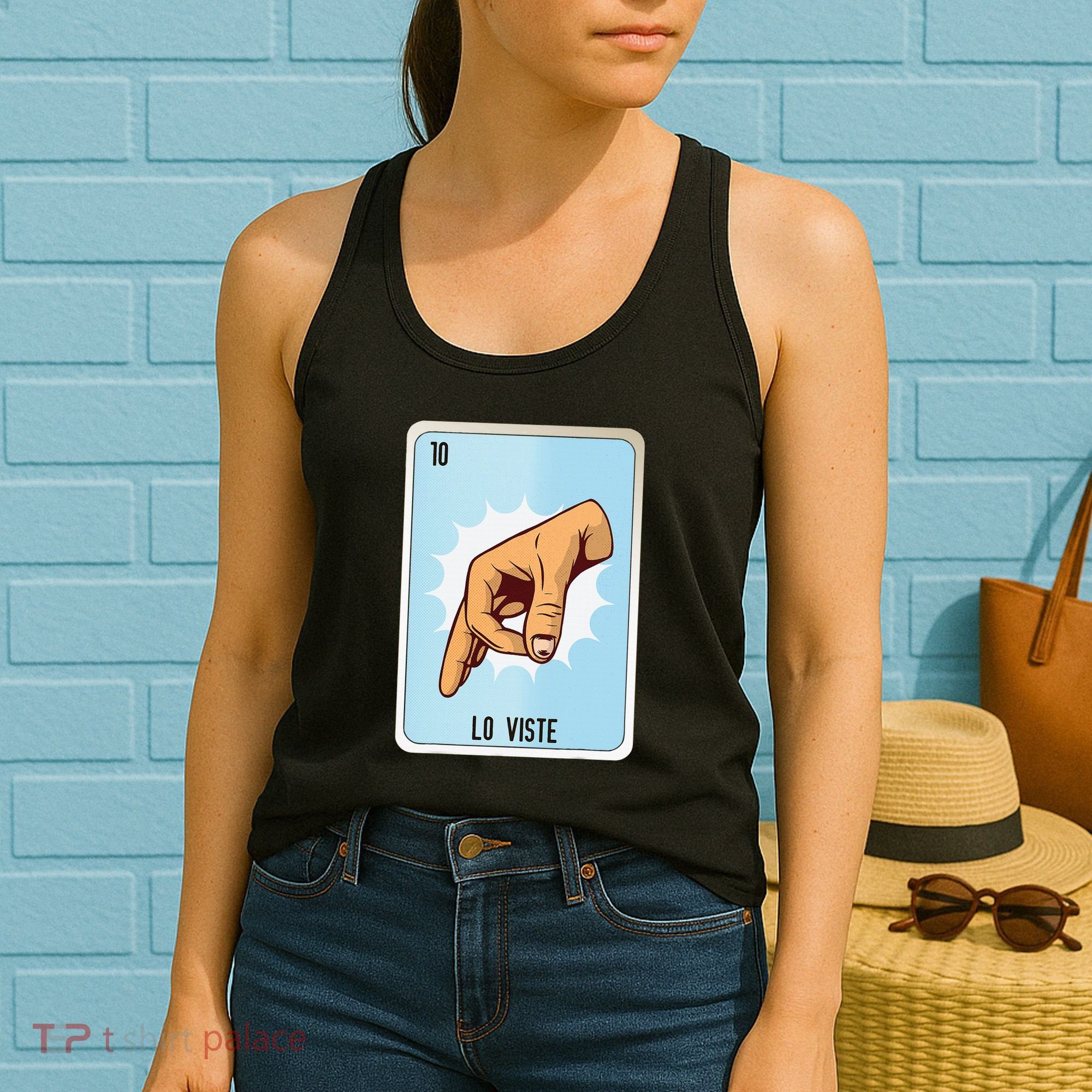 Lo Viste Mexican Slang Chicano Bingo Cards Women's Tank Top