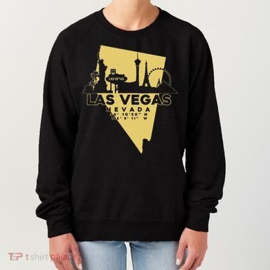 Las Vegas Nevada Skyline Gps Coordinates Women's Sweatshirt