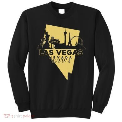 Las Vegas Nevada Skyline Gps Coordinates Sweatshirt