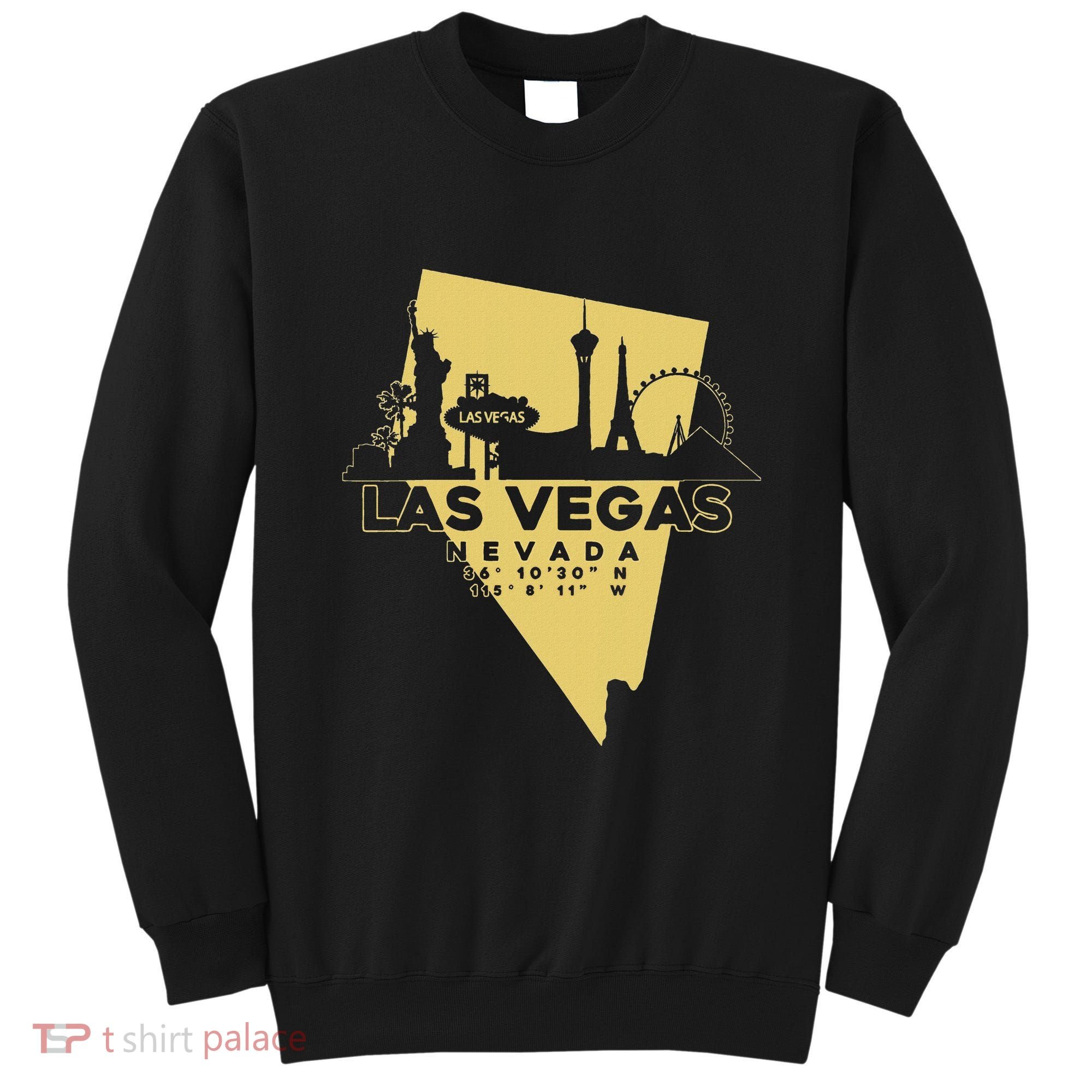 Las Vegas Nevada Skyline Gps Coordinates Sweatshirt