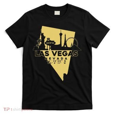 Las Vegas Nevada Skyline Gps Coordinates T-Shirt