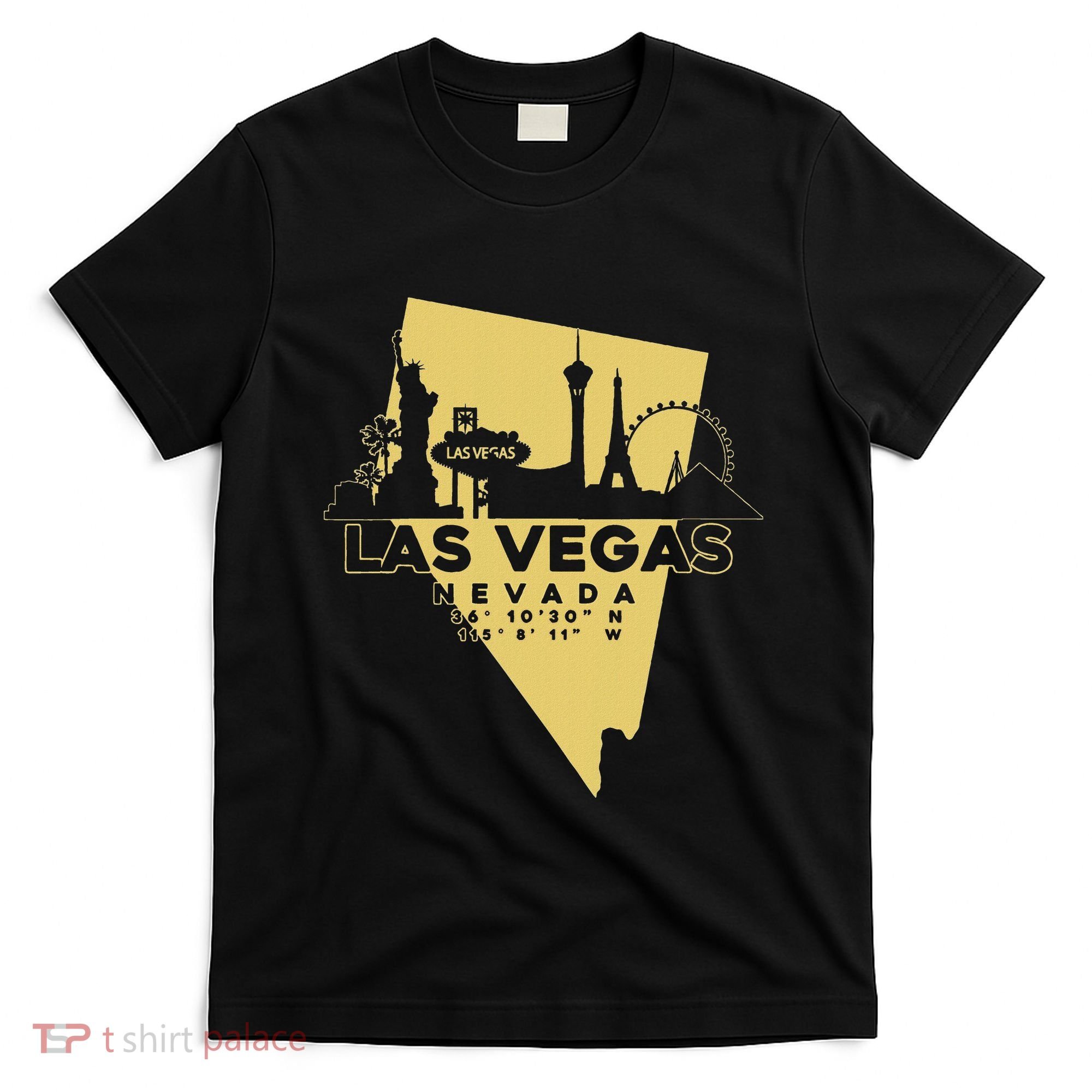 Las Vegas Nevada Skyline Gps Coordinates T-Shirt