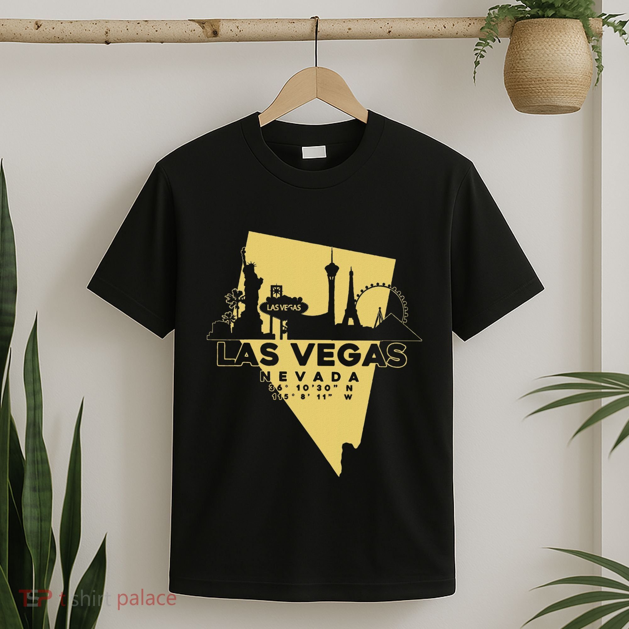 Las Vegas Nevada Skyline Gps Coordinates T-Shirt