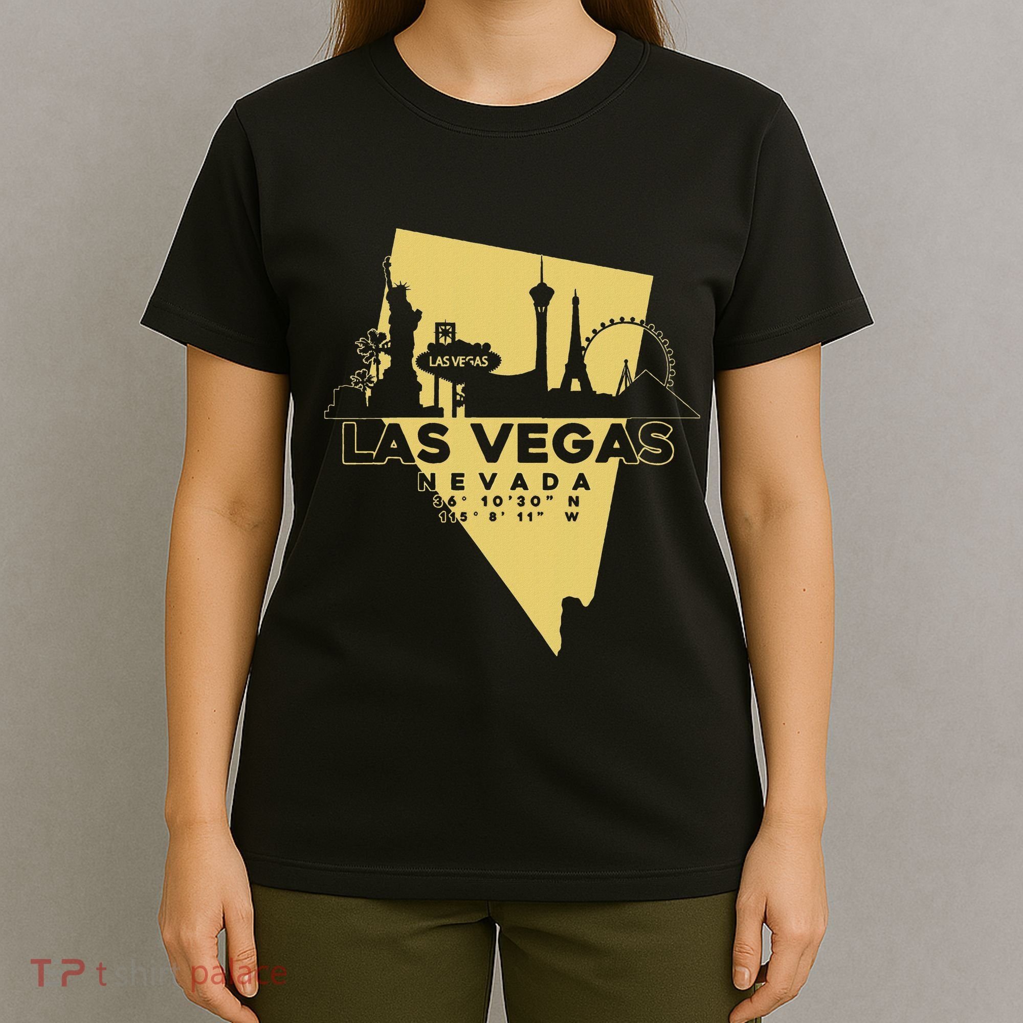 Las Vegas Nevada Skyline Gps Coordinates T-Shirt