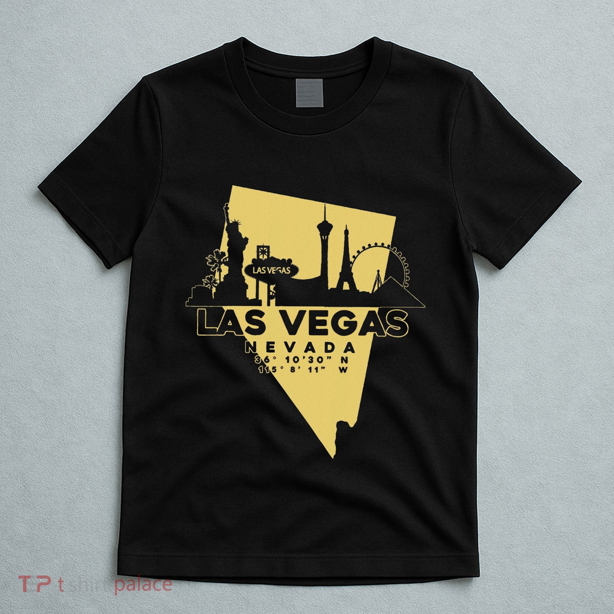 Las Vegas Nevada Skyline Gps Coordinates T-Shirt