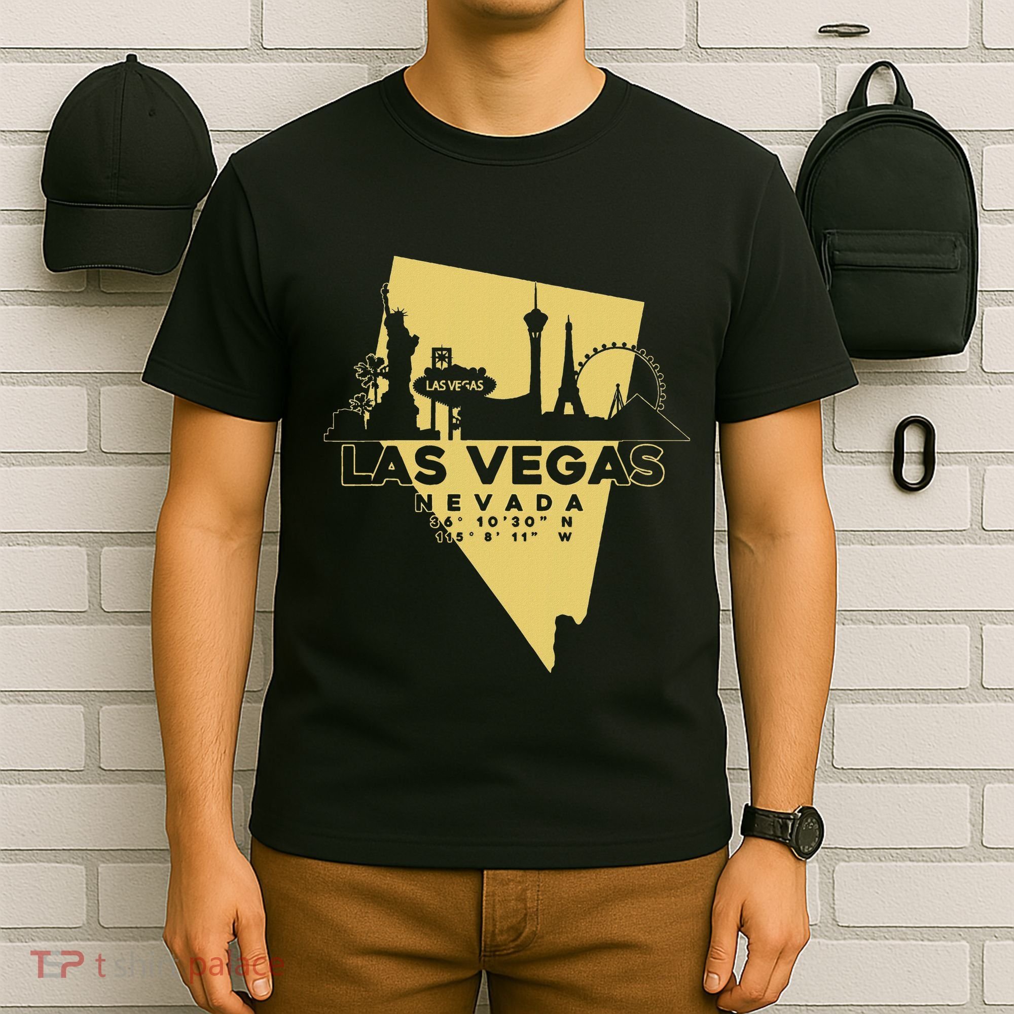 Las Vegas Nevada Skyline Gps Coordinates T-Shirt