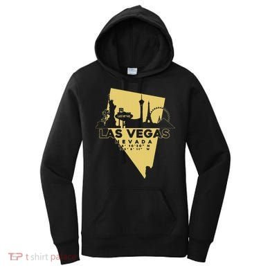 Las Vegas Nevada Skyline Gps Coordinates Women's Hoodie