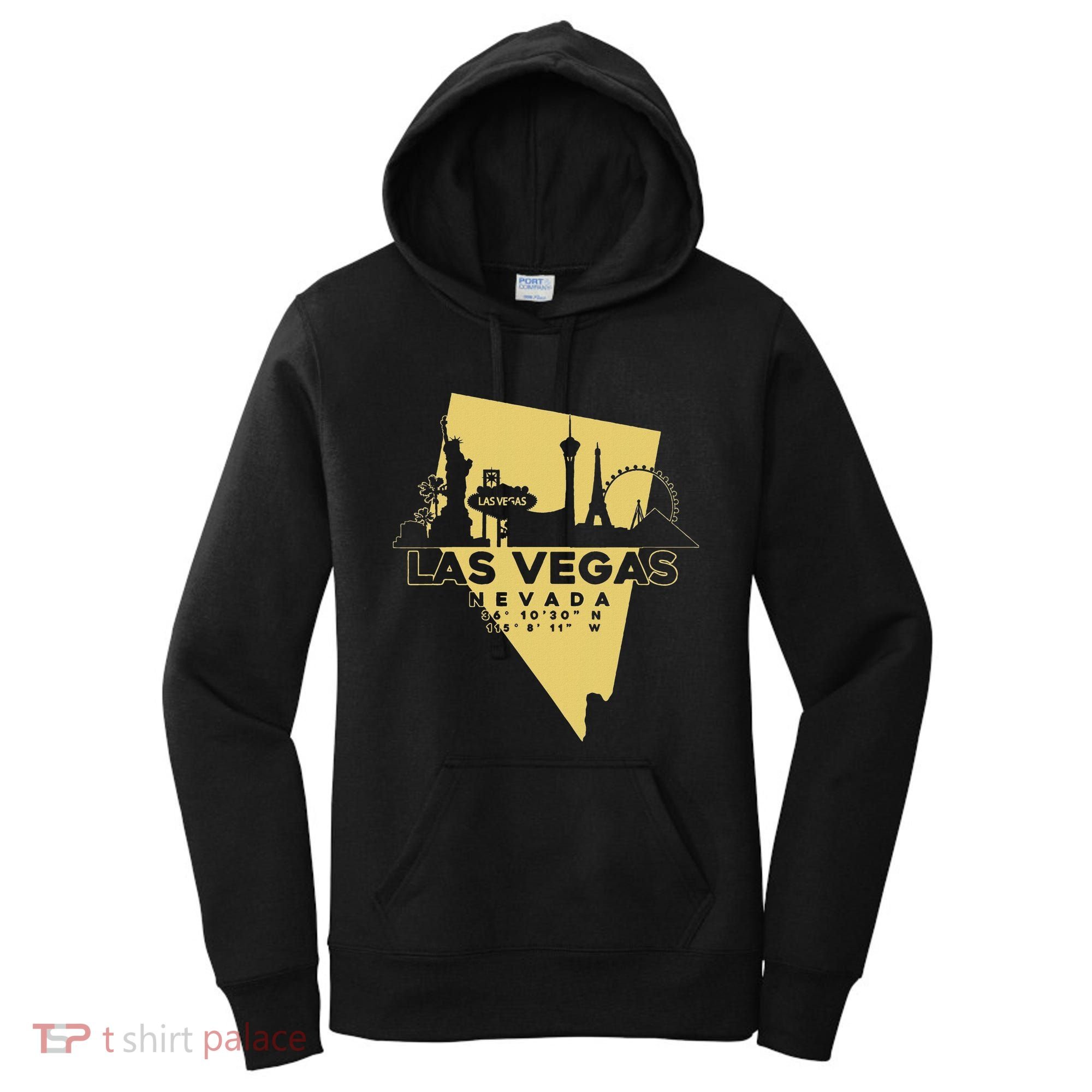 Las Vegas Nevada Skyline Gps Coordinates Women's Hoodie