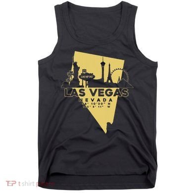 Las Vegas Nevada Skyline Gps Coordinates Tank Top