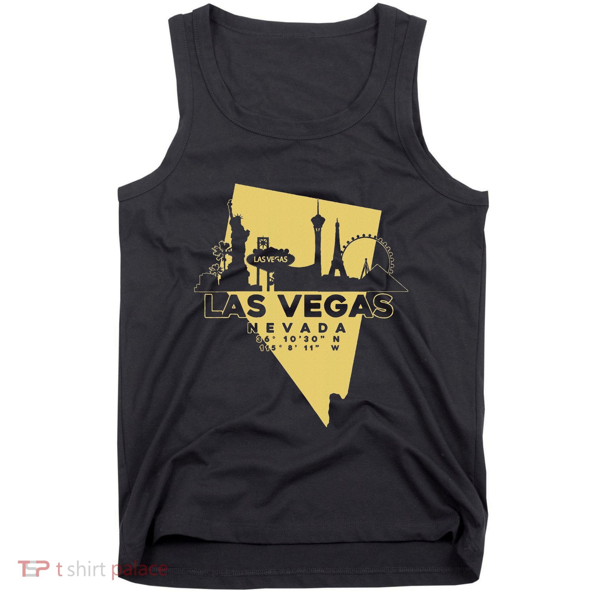 Las Vegas Nevada Skyline Gps Coordinates Tank Top