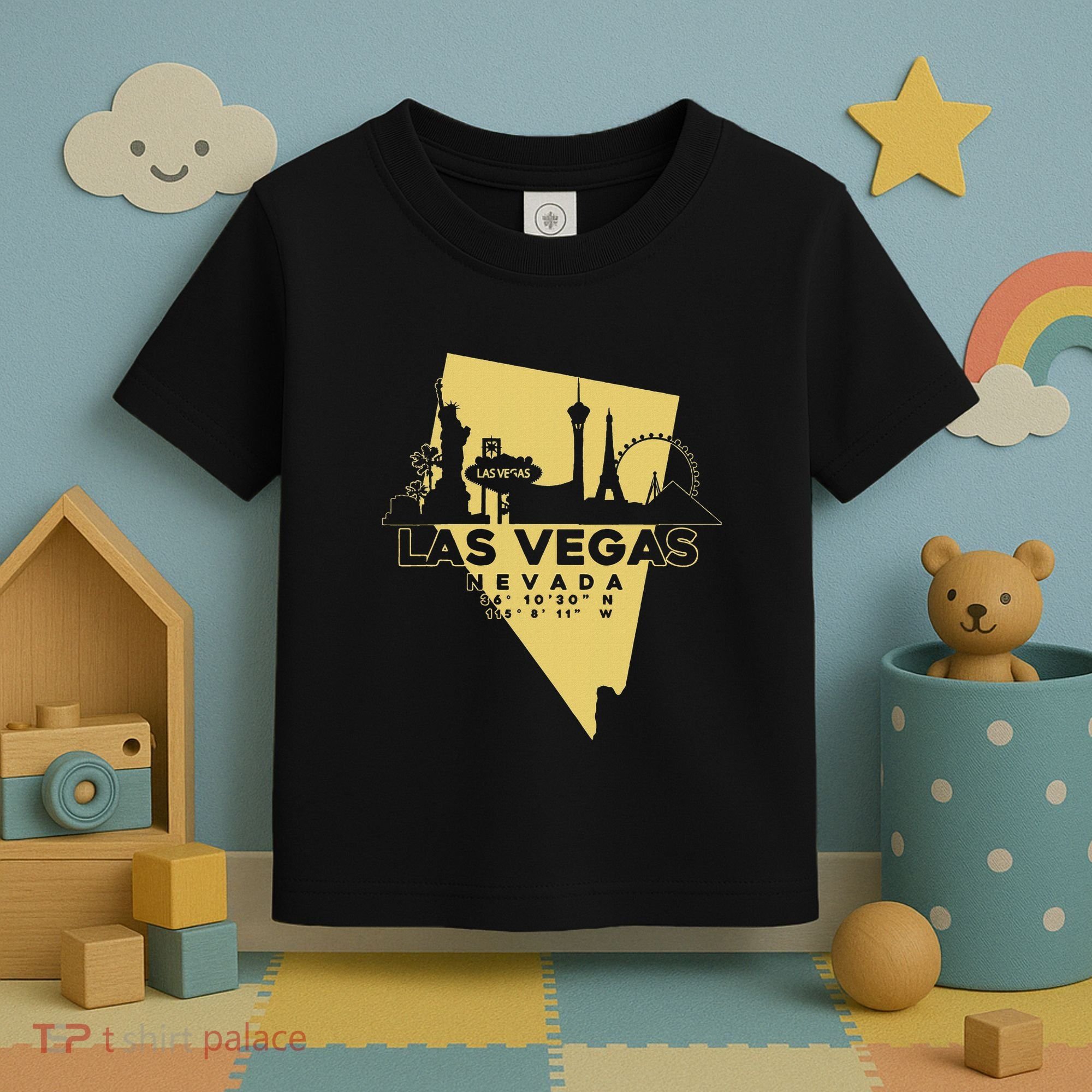 Las Vegas Nevada Skyline Gps Coordinates Toddler T-Shirt
