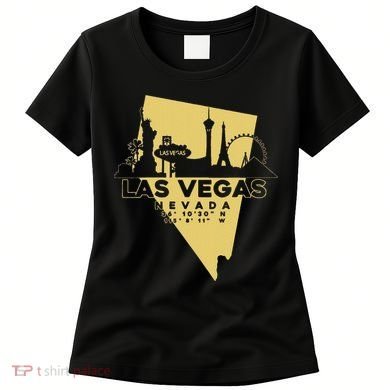 Las Vegas Nevada Skyline Gps Coordinates Women's T-Shirt