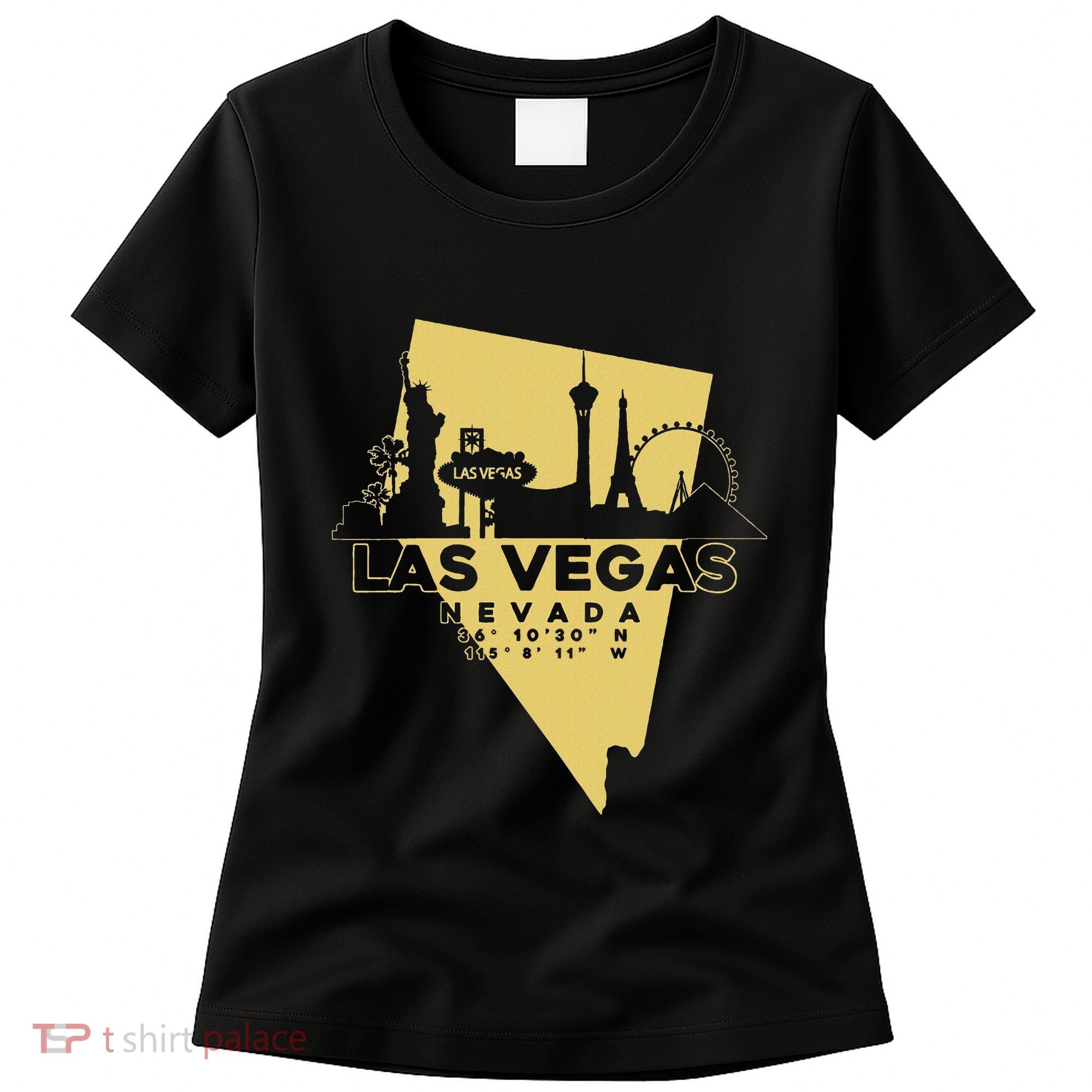 Las Vegas Nevada Skyline Gps Coordinates Women's T-Shirt
