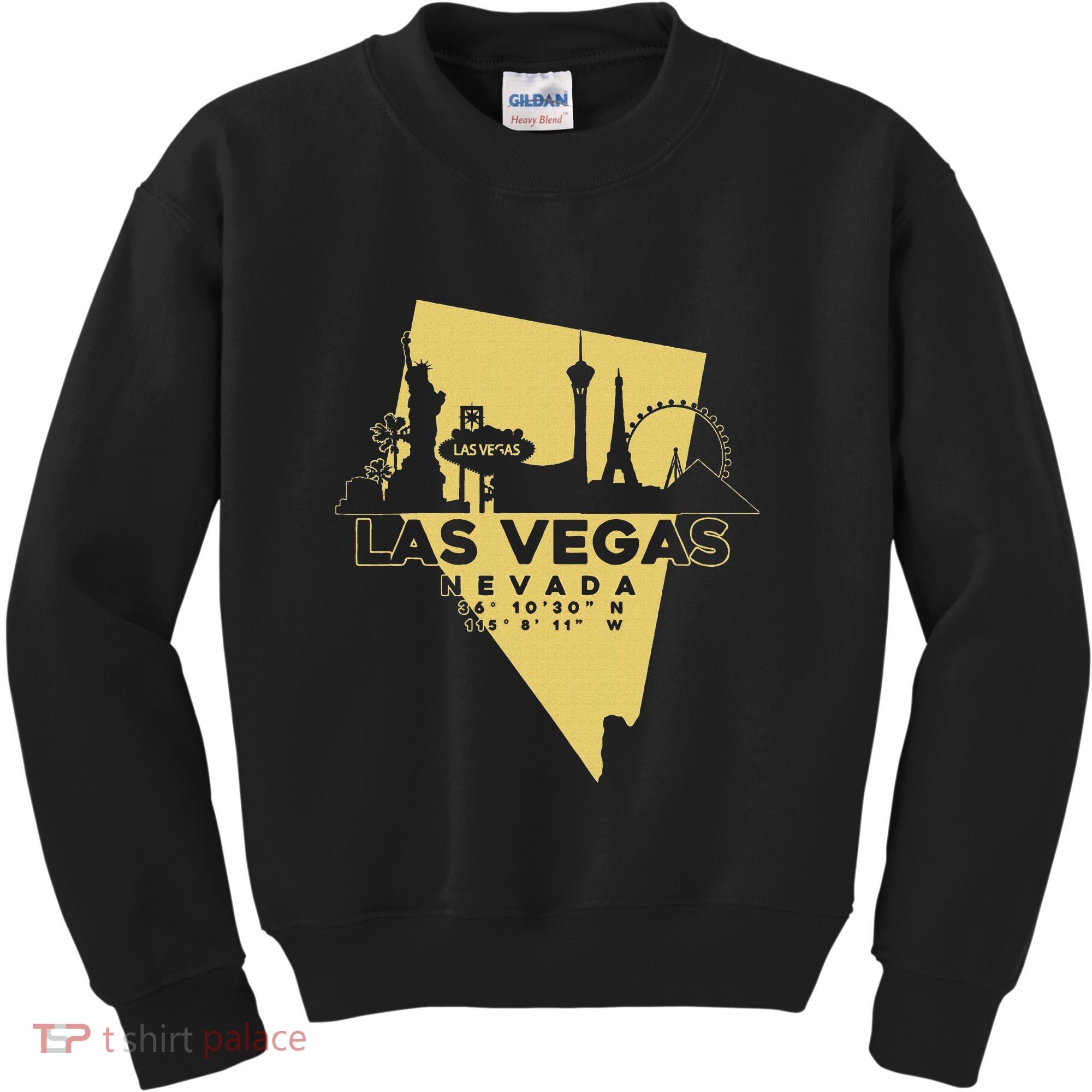 Las Vegas Nevada Skyline Gps Coordinates Kids Sweatshirt