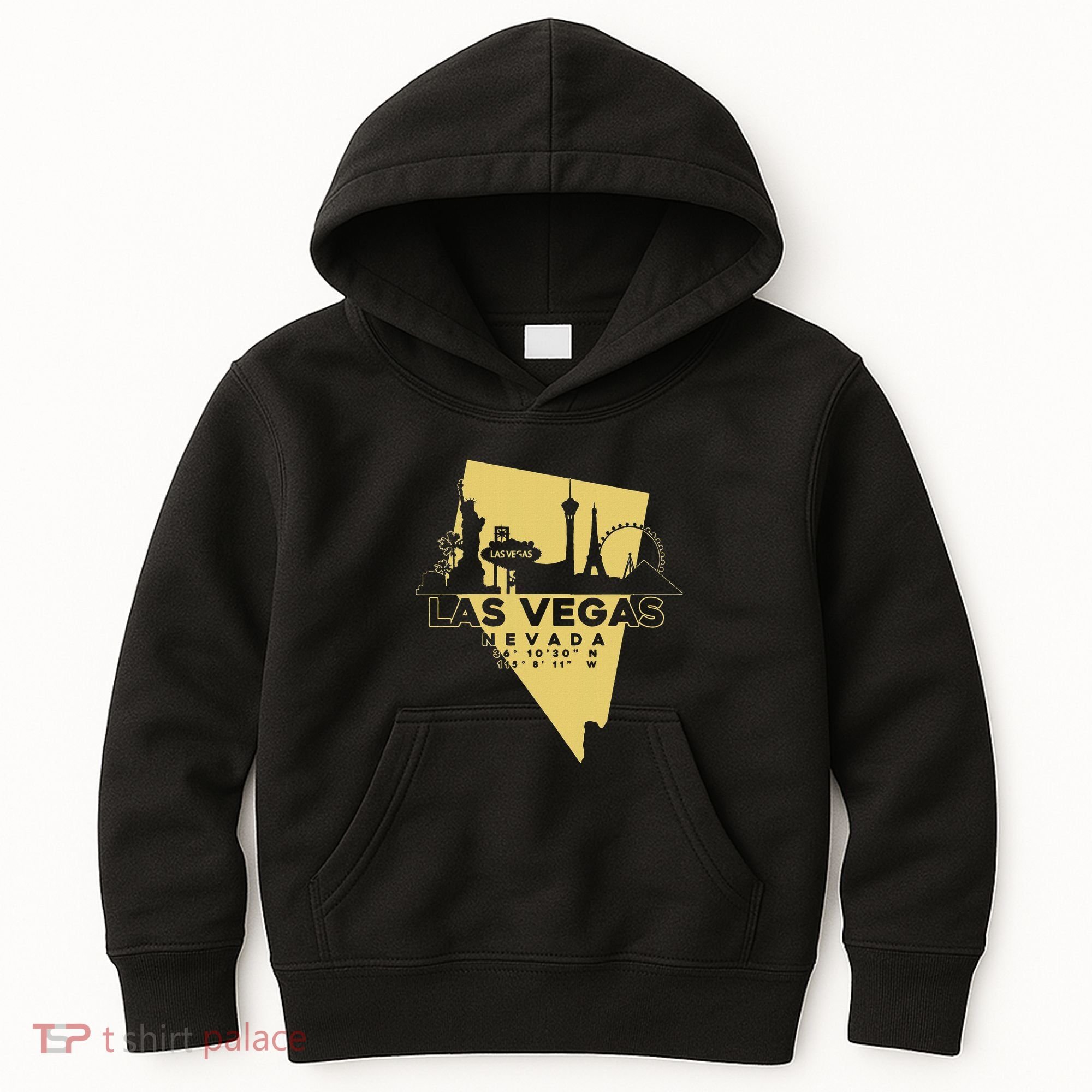 Las Vegas Nevada Skyline Gps Coordinates Kids Hoodie